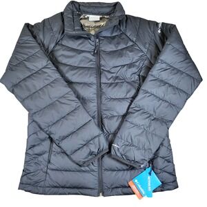 Columbia Powder Lite FZ Jacket Women M Active Fit Omni Heat Thermal Black Puffer